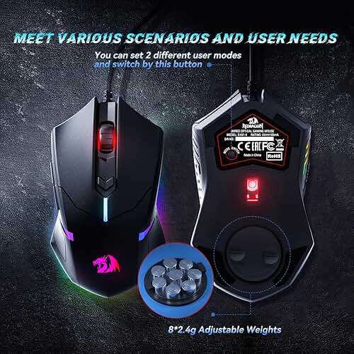 Redragon S101-3 PRO Gaming Keyboard and Mouse, RGB Backlit Programmable Keyboard Mouse with Software, Independent Macro Record Keys, Value Combo Set, New Update Version - Image 8
