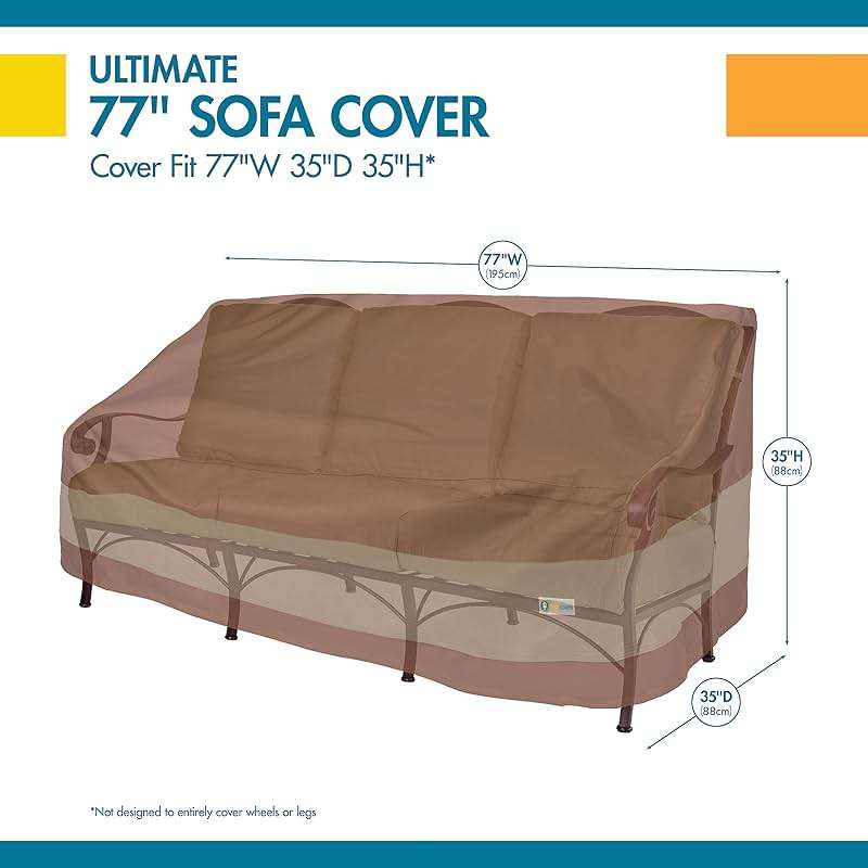 DUCKCOVERS Ultimate Waterproof Patio Sofa Cover, Outdoor Couch Cover with All Weather Protection, Patio Furniture Covers with Attachment Strap, 77W x 35D x 35H inch, Outdoor Sofa Cover - Image 3