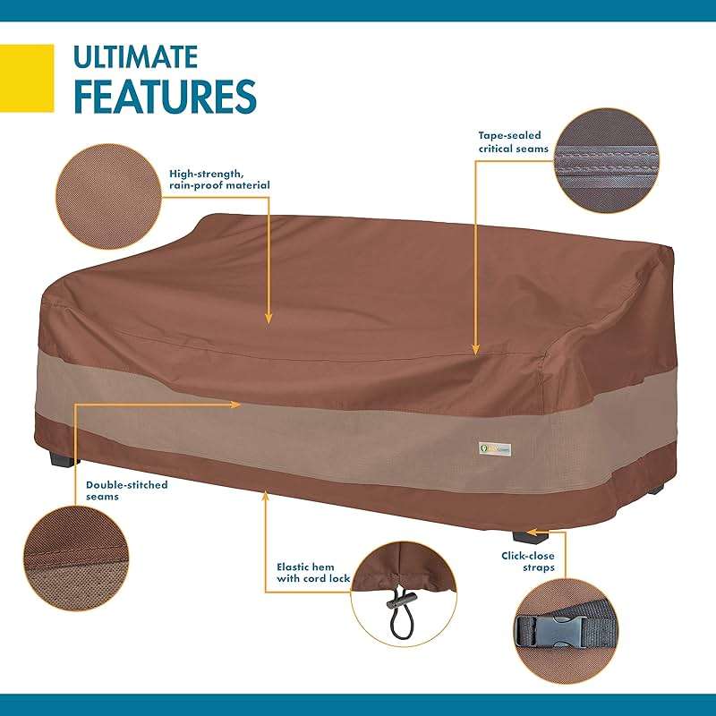 DUCKCOVERS Ultimate Waterproof Patio Sofa Cover, Outdoor Couch Cover with All Weather Protection, Patio Furniture Covers with Attachment Strap, 77W x 35D x 35H inch, Outdoor Sofa Cover - Image 6