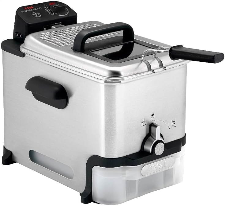 T-fal 3.5L Stainless Steel Deep Fryer with Basket for Home Use, 1700W, Deep Fryer with Oil Filtration, Temp Control, Digital Timer - Product Image