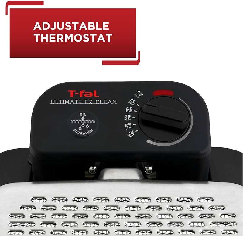 T-fal 3.5L Stainless Steel Deep Fryer with Basket for Home Use, 1700W, Deep Fryer with Oil Filtration, Temp Control, Digital Timer - Image 7