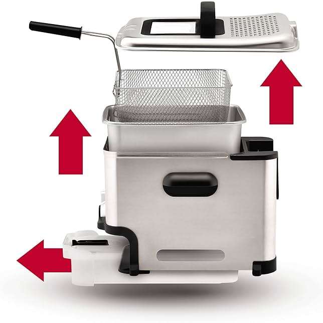 T-fal 3.5L Stainless Steel Deep Fryer with Basket for Home Use, 1700W, Deep Fryer with Oil Filtration, Temp Control, Digital Timer - Image 9