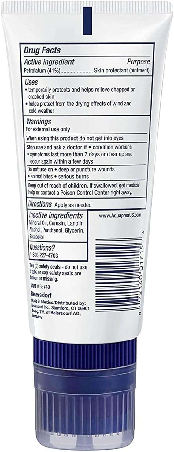 Aquaphor Healing Ointment Advanced Therapy Skin Protectant with Touch-Free Applicator, 3 Oz Tube, Pack of 3 - Image 2