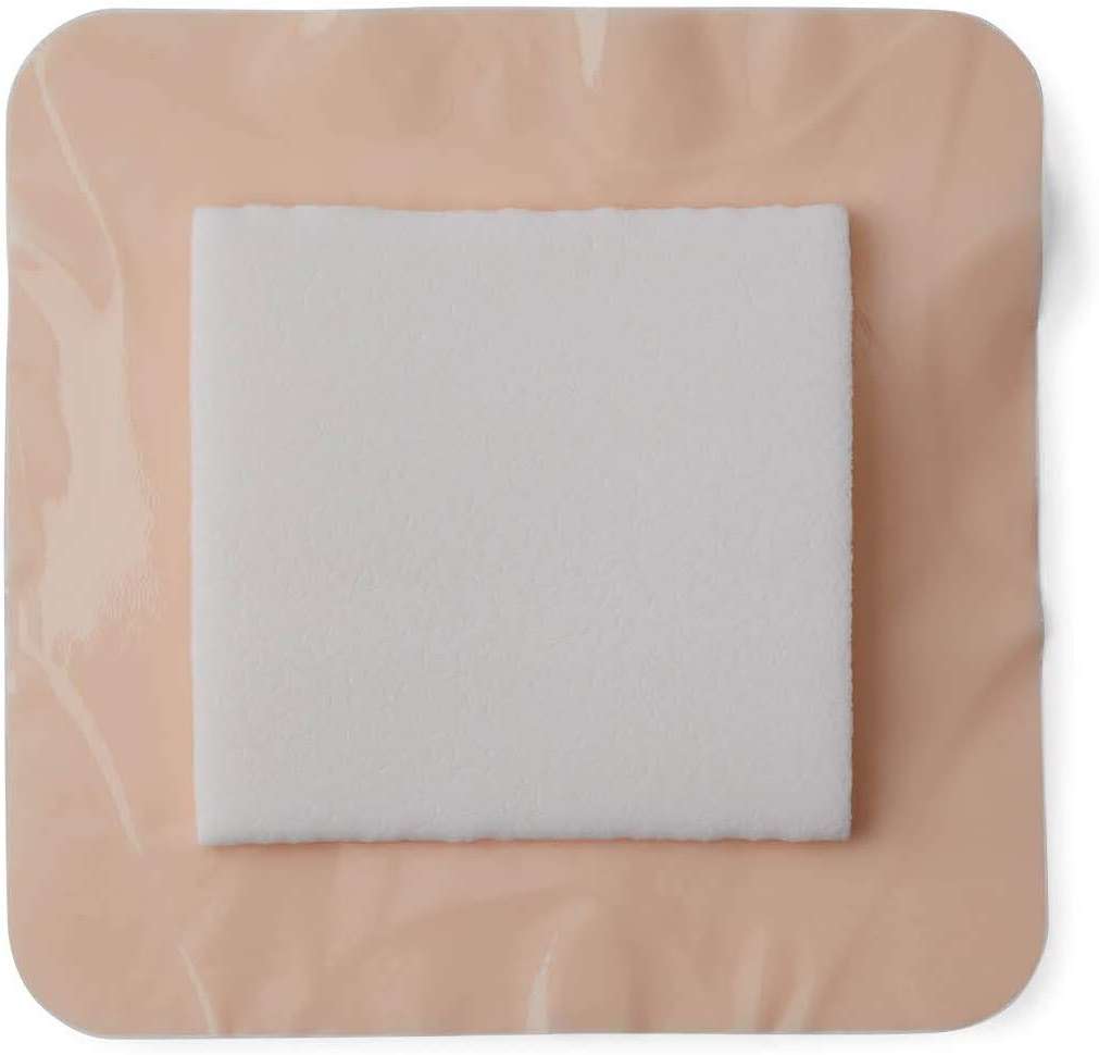 Medline Optifoam Gentle Foam Wound Dressing with Silicone Adhesive Border, 4" x 4", Educational Packaging, Pack of 10 - Image 6