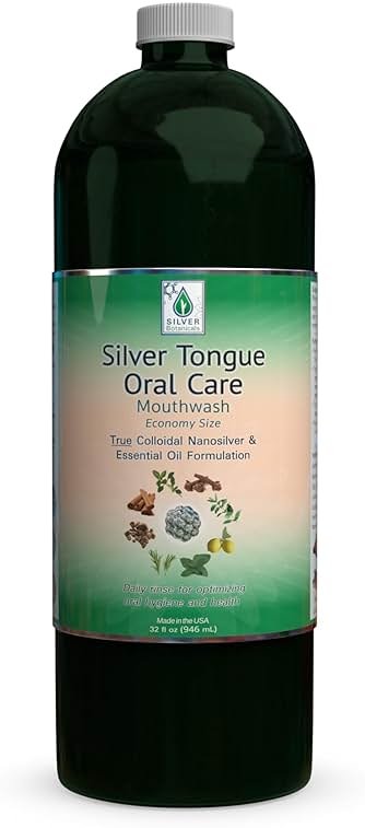 Silver Tongue Oral Care - All Natural Colloidal Silver Mouthwash, 32 fl oz - Product Image