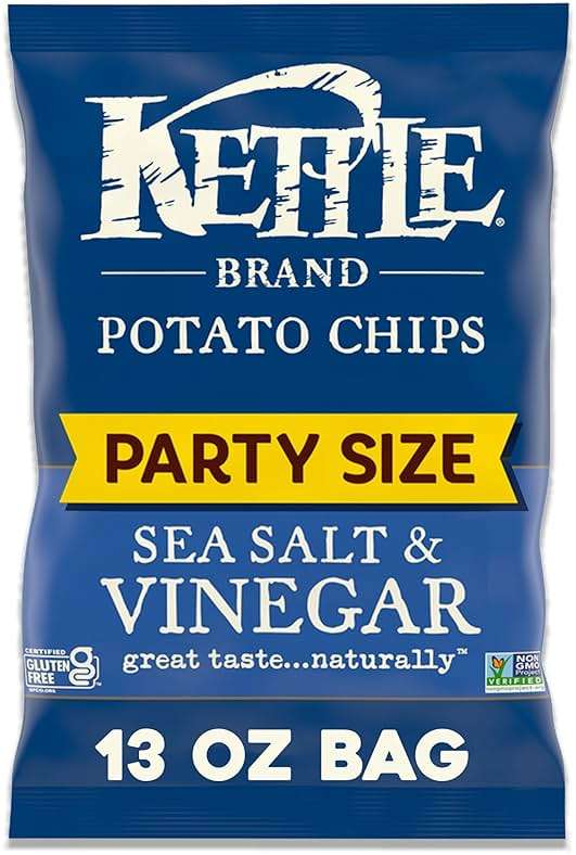 Kettle Brand Potato Chips, Sea Salt & Vinegar Kettle Chips, Party Size, 13 Oz - Image 1