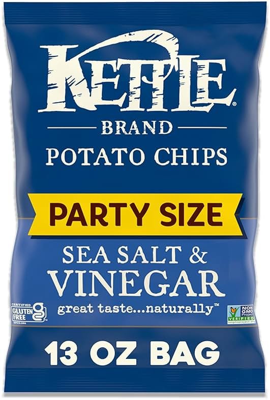 Kettle Brand Potato Chips, Sea Salt & Vinegar Kettle Chips, Party Size, 13 Oz - Product Image