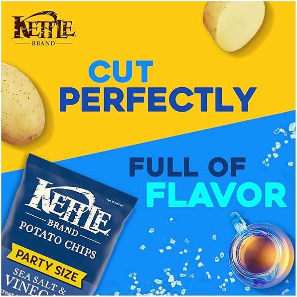 Kettle Brand Potato Chips, Sea Salt & Vinegar Kettle Chips, Party Size, 13 Oz - Image 2