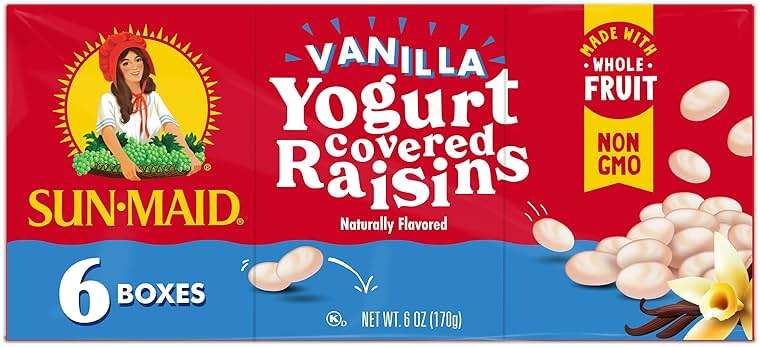 Sun-Maid Vanilla Yogurt Coated Raisins - (6 Pack) 1 oz Snack-Size Box - Yogurt Covered Dried Fruit for Lunches and Back To School Snacks - Image 10