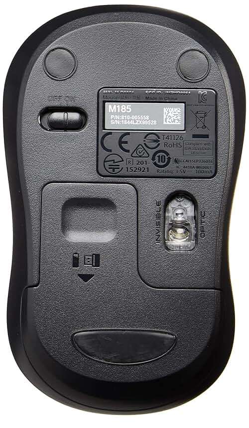 Logitech Wireless Mouse M185 (Swift Grey) - Image 3