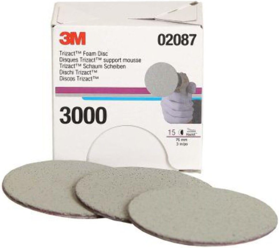 3M 02087 Trizact Hookit Foam Discs, 3 inch, P3000 Grit, 15 Per Box - Product Image