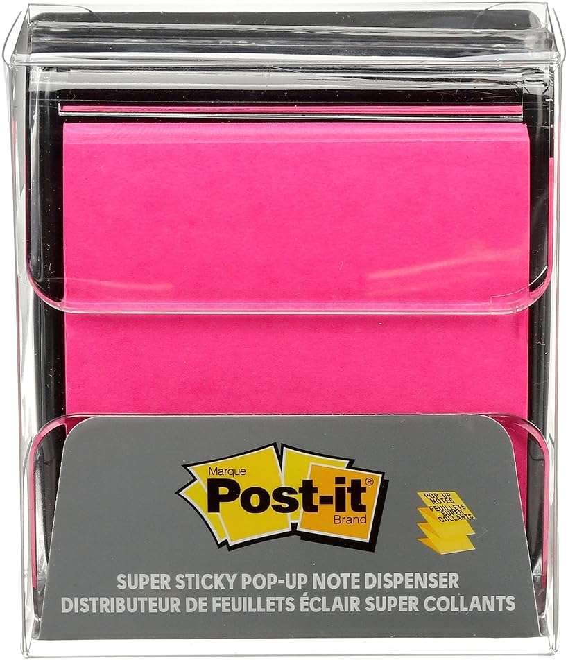 Post-it Pop-up Notes Dispenser, 3x3 in, Black Base Clear Top, Pack Includes Dispenser and a 45-Sheet Pad of Pop-up Notes (WD-330-BK) - Image 5
