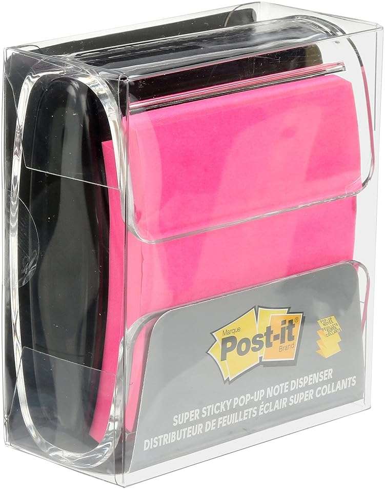 Post-it Pop-up Notes Dispenser, 3x3 in, Black Base Clear Top, Pack Includes Dispenser and a 45-Sheet Pad of Pop-up Notes (WD-330-BK) - Image 6