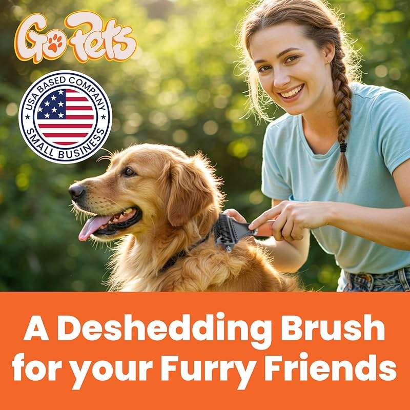 GoPets 2-in-1 Dematting Comb for Dogs, Pet Grooming Rake, Double-Sided Dog Brush for Shedding, Deshedding Brush for Cats, Undercoat Mat Dematting Tool for Long Haired Cats, Grooming Matting Hair - Image 3