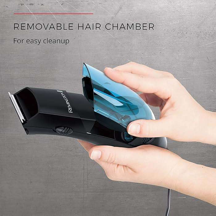 Remington Vacuum Hair Clippers for Men, Mess-Free Haircut & Beard Trimmer Kit with Hair Collection Chamber, Dual Motor Power, 18-Piece Grooming Set - Image 3
