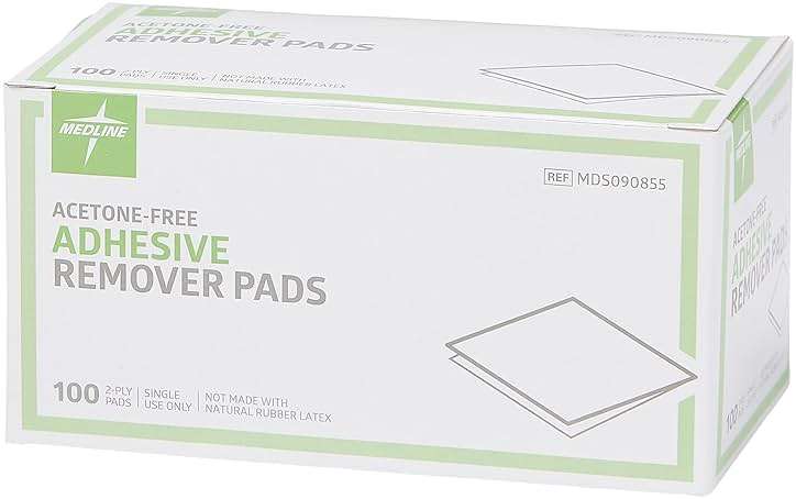 Medline Adhesive Remover Pads, Acetone-Free, 2-Ply, Box of 100 - Image 2