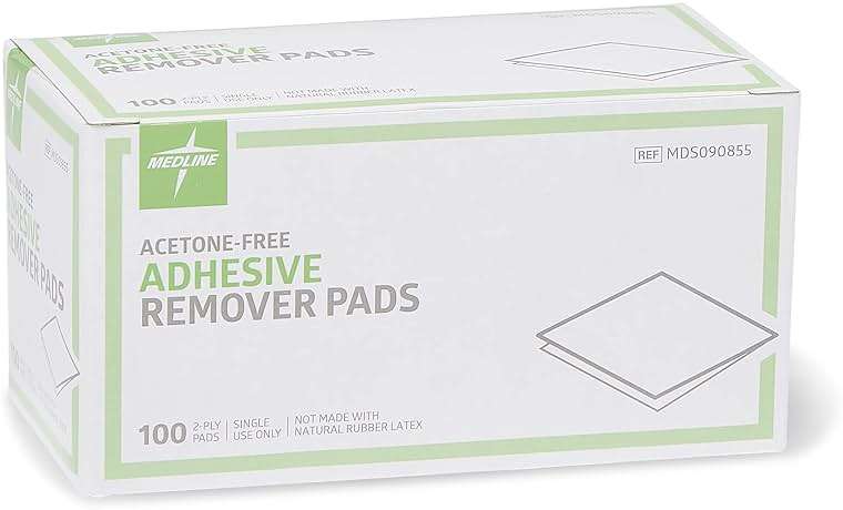 Medline Adhesive Remover Pads, Acetone-Free, 2-Ply, Box of 100 - Image 3