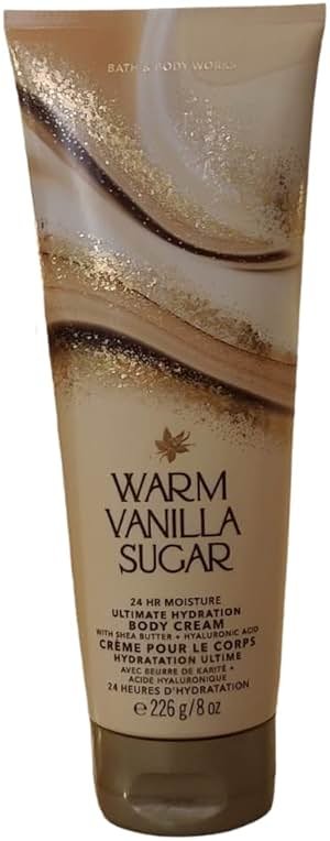 Bath & Body Works Warm Vanilla Sugar Body Cream, Ultimate Hydration Moisturizer with Shea Butter & Hyaluronic Acid for Dry Skin, Sparkling Sugar and Sweet Vanilla Scent, 8 oz - 1 Pack - Product Image