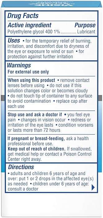 Visine Dry Eye Relief All Day Comfort Lubricant Eye Drops for Up to 10 Hours of Comfort, Dry Eye Drops with Polyethylene Glycol, 0.5 fl. oz - Image 8