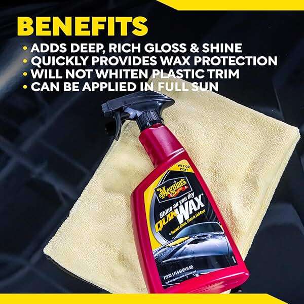 Meguiar’s Quik Wax, Spray Wax, Spray On Car Wax For Protection, Enhances Shine; Use On Exterior Paint And Clear Coat On Cars, Trucks & Suvs; Apply On Wet Or Dry Paint, Even In Direct Sunlight - 24 Oz - Image 8