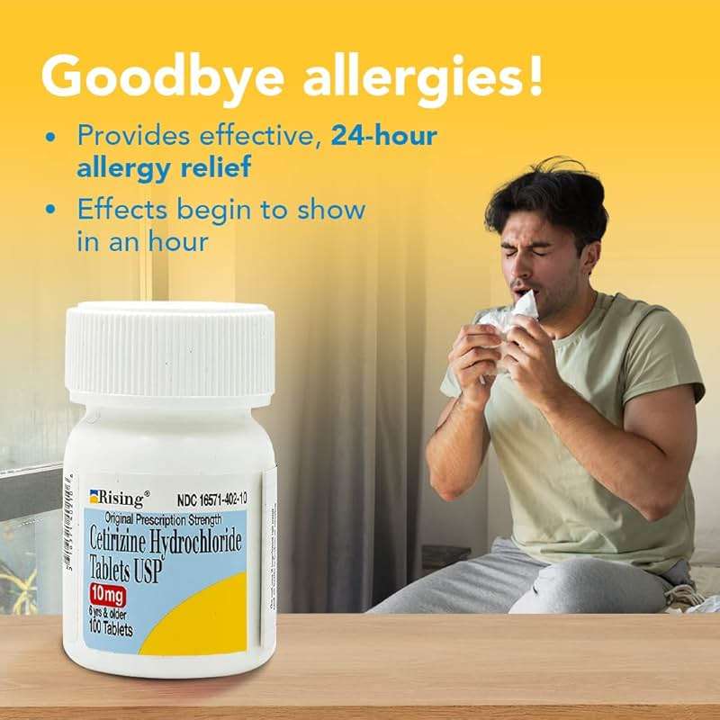 Rising Pharma - Cetirizine HCL 10 mg - Antihistamine Seasonal Allergy Tablets - 100 tablets - Image 8