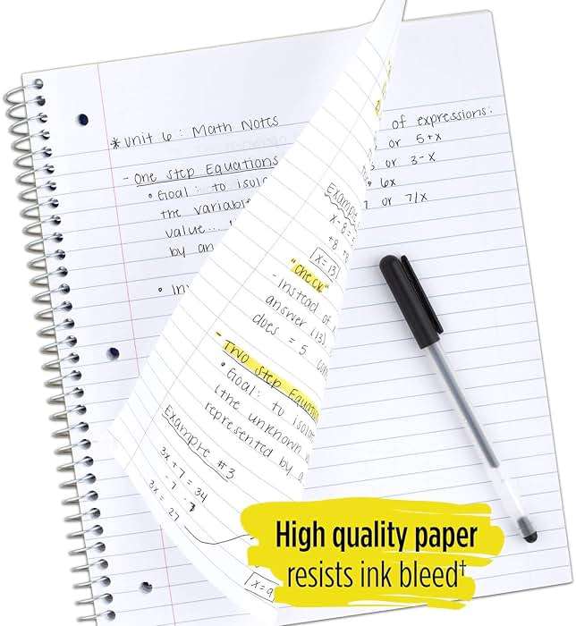 Five Star Spiral Notebooks, 1 Subject, Wide Ruled Paper, 100 Sheets, 10-1/2" x 8", Teal, Lime, Gray, 3 Pack (73057) - Image 3