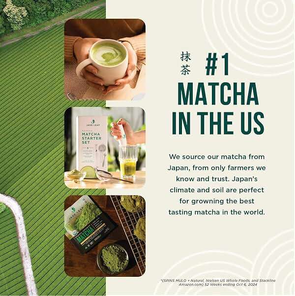Jade Leaf Matcha Organic Premium Ceremonial Grade Matcha Green Tea Powder - Japanese - Culinary, Ingredient, Ceremonial Barista Teahouse, Latte, Collagen, 1.06 Ounce (Pack of 1), Culinary - Image 7
