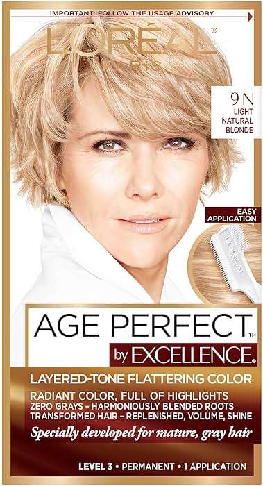 L'Oreal Paris Age Perfect Permanent Hair Color, 9N Light Natural Blonde, 1 kit - Image 1