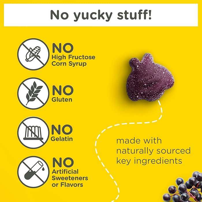 Zarbee’s Elderberry Gummies for Kids, Immune Support Supplement with Vitamins A, C, D3, E, & Zinc, Gluten & Gelatin Free, No Artificial Flavors, Natural Berry Flavor, Ages 2+, 42 ct - Image 3