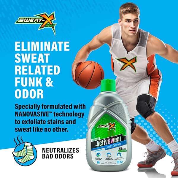 Sweat X Original Activewear Laundry Detergent – Remove the Worst Odors & Toughest Stains – High Performance Sports Wash for Training Gear & All Fabric Types – 45 Loads – 1 Pack - Image 2
