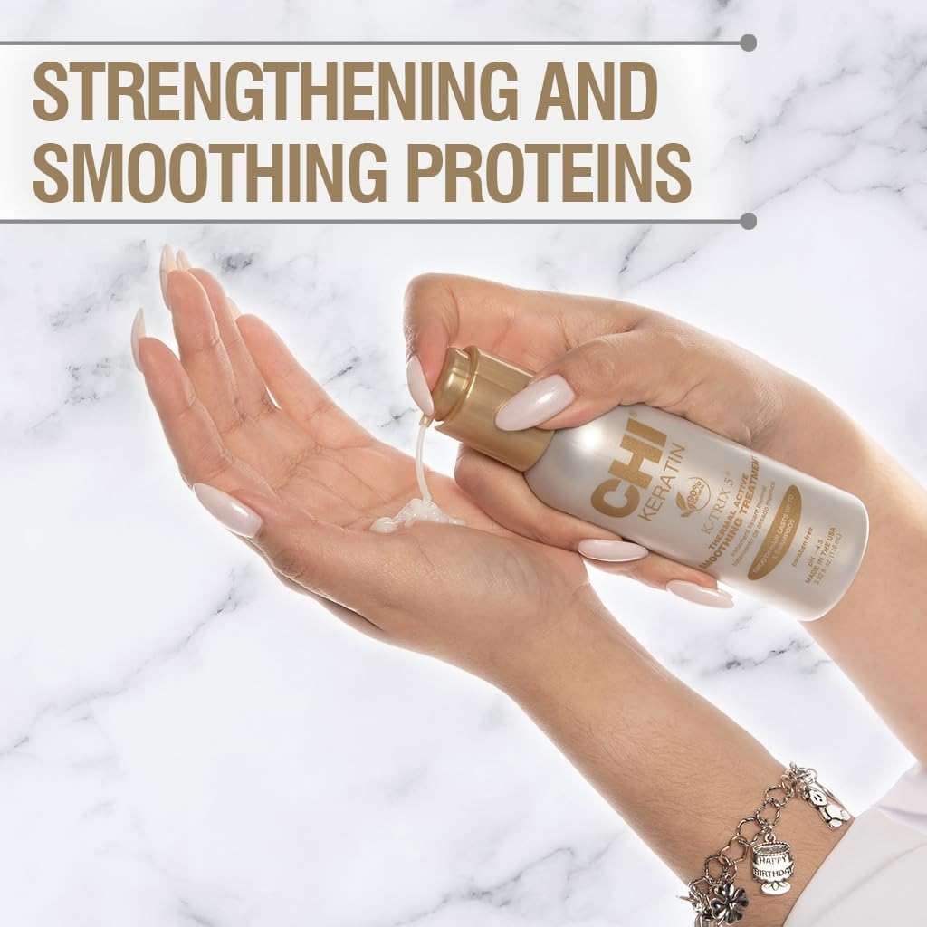 CHI Keratin K-Trix 5 Smoothing Treatment, Hair Serum For Creating Smooth, Frizz-Free Styles That Last, Sulfate, Paraben, & Cruelty-Free, 3.92 Oz - Image 4