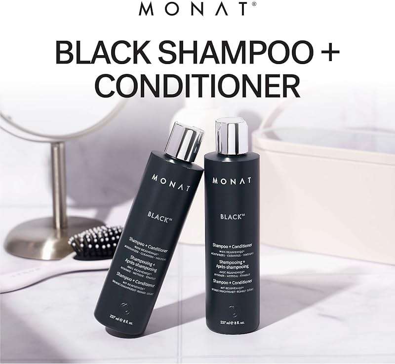 MONAT Black Shampoo + Conditioner – A 2-in-1 Formula for Optimal Hair Care in One Step – Cleanses, Conditions, and Promotes Stronger, Healthier-Looking Hair – For All Hair Types – 237ml (8.0 fl oz) - Image 3