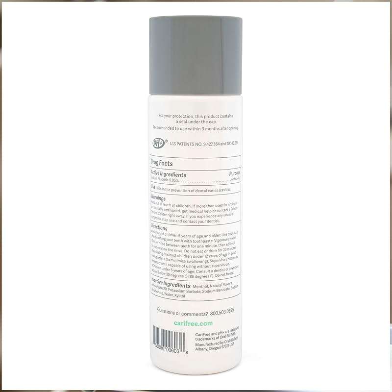 CariFree Maintenance Rinse, Mint Flavored, Anti-Cavity Fluoride Mouthwash, Dentist Recommended, Prevents Oral Decay, Freshens Breath, Alcohol-Free, Neutralizes pH (Previously CTx3) - Image 12