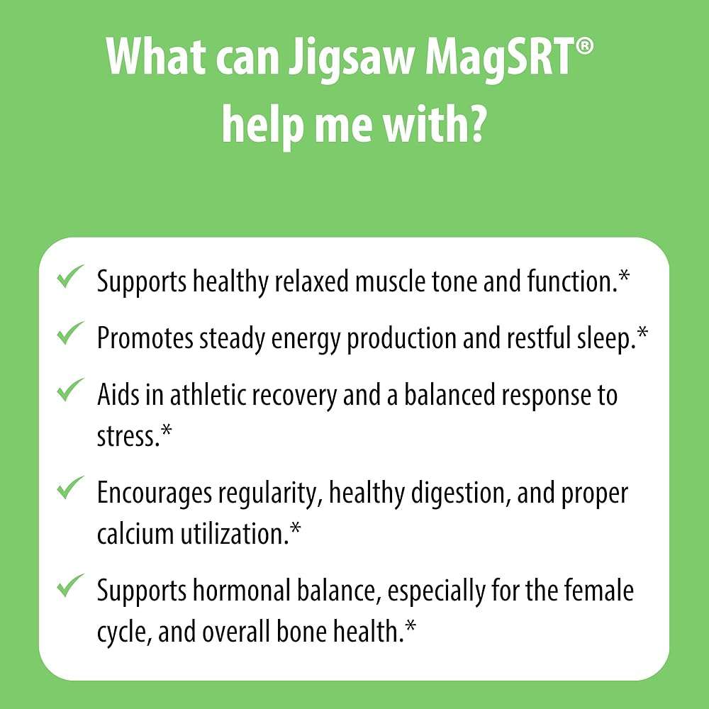 Jigsaw Health MagSRT | Magnesium Supplement with Vitamin B6, Folate & B12 | 120 Tablets | 30 Servings - Image 6