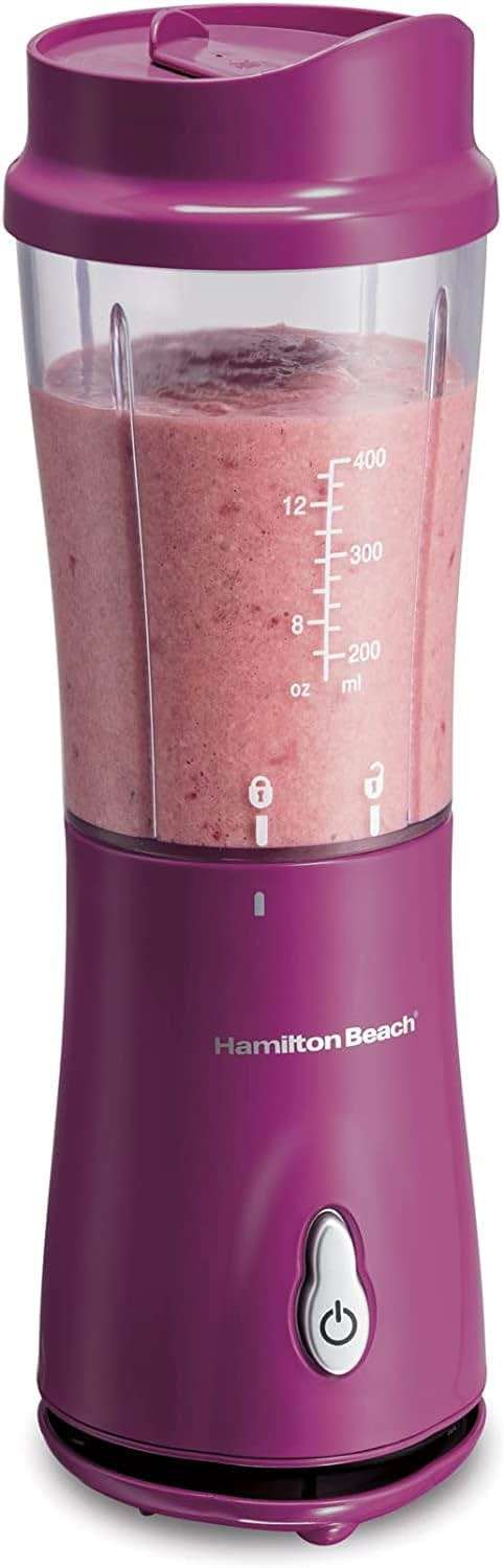 Hamilton Beach Portable Blender for Shakes and Smoothies, 14 Oz BPA Free Travel Cup & Lid, Durable Stainless Steel Blades, Personal Smoothie Blender, Raspberry, 51131G - Image 5