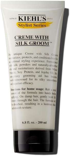 Kiehl's Crème with Silk Groom, Non-greasy Hair Styling Cream, Helps Moisturize & Smooth Hair, Adds Lustrous Shine, with Jojoba Oil, for All Hair Types - 6.8 fl oz - Image 1