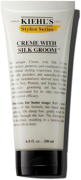 Kiehl's Crème with Silk Groom, Non-greasy Hair Styling Cream, Helps Moisturize & Smooth Hair, Adds Lustrous Shine, with Jojoba Oil, for All Hair Types - 6.8 fl oz - Product Image