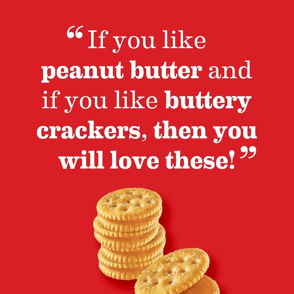 RITZ Peanut Butter Sandwich Crackers, Lunch Snacks, 112 Snack Packs (14 Boxes, 6 Crackers Per Pack) - Image 13