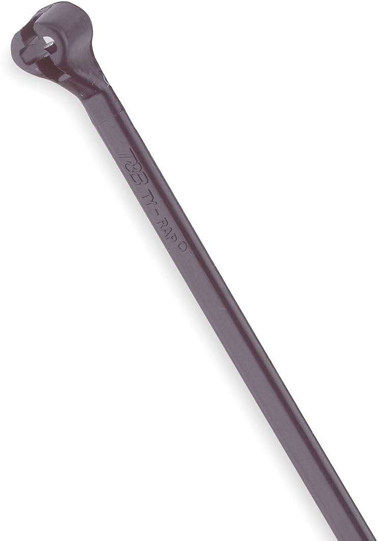 Ty-Rap Cable Tie, 4 in L, 5/8 in Max Bundle Dia., Black, Nylon 6/6, 18 lb Strength, 100 PK TY523MX - 1 Each - Image 1