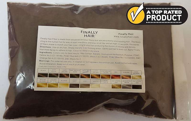 Finally Hair Building Fiber Refill 100 Grams Hair Loss Concealer by Finally Hair (Medium Brown) - Image 2