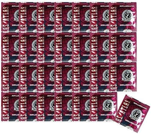 Atlas Premium Non-Lubricated Latex Condoms Bulk: Pack of 100 Condoms - Product Image