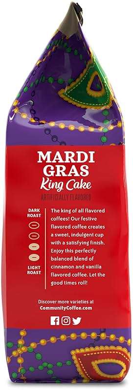 Community Coffee Mardi Gras King Cake Flavored 12 Ounces, Medium Roast Ground Coffee, 12 Ounce Bag (Pack of 1) - Image 3