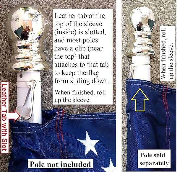 US Flag Factory - 2.5x4 FT American Flag (Sleeved) (Embroidered Stars, Sewn Stripes) - Outdoor SolarMax Nylon - 100% Made in America - Image 5