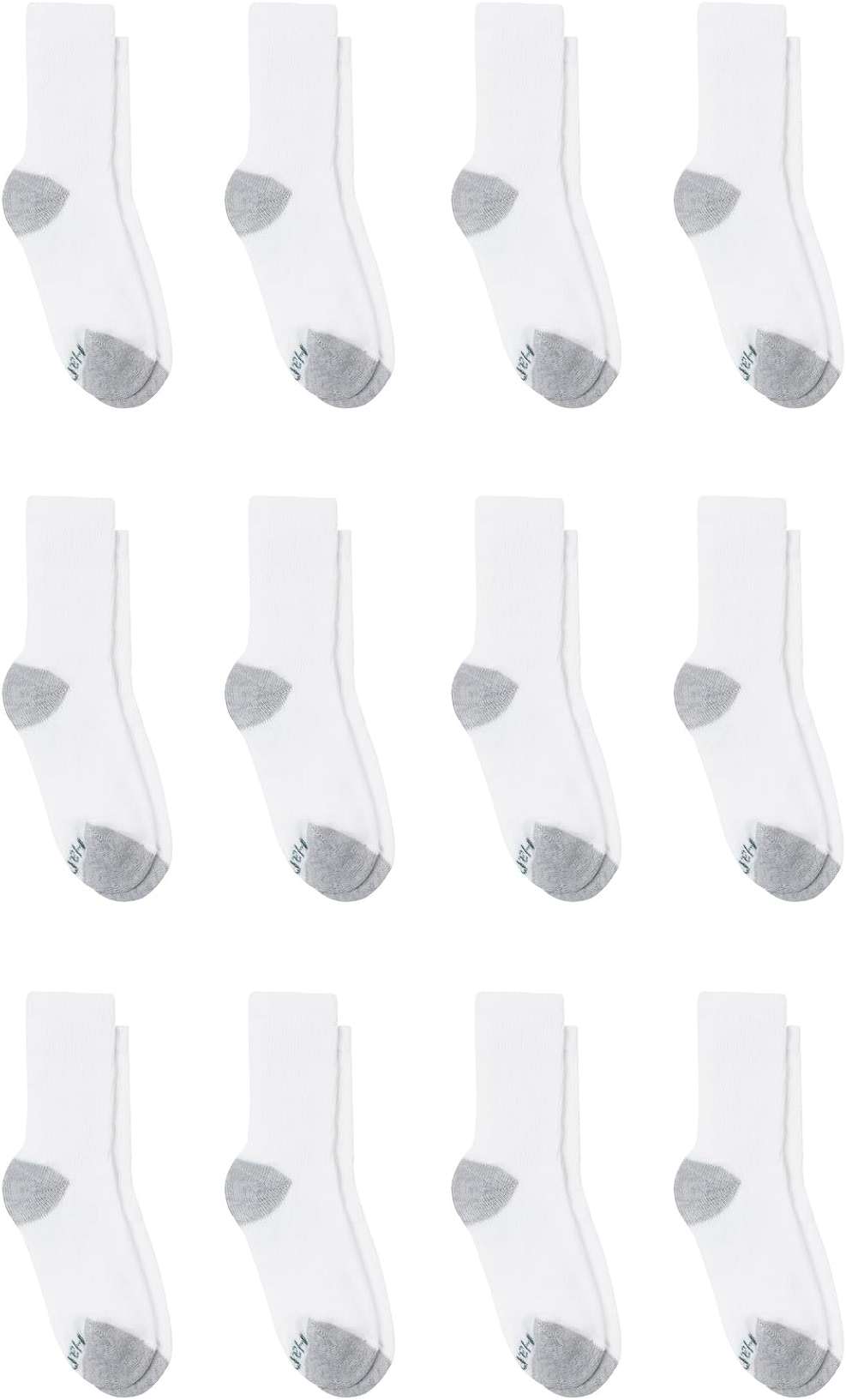 Hanes Boys' Socks Pack, Double Tough Moisture Wicking Ankle, Crew, No Show Socks, 12 & 14 Pair Packs - Image 2