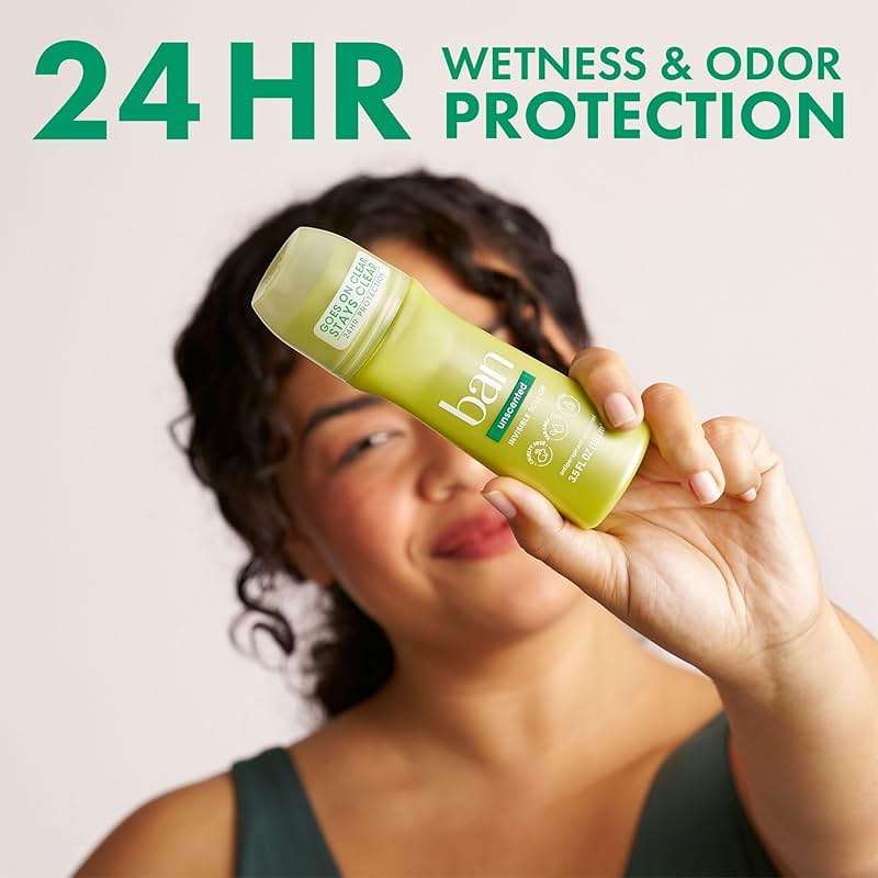 Ban Invisible Roll-on Antiperspirant Deodorant for Women and Men, 24-hour Underarm Odor & Sweat Protection, Unscented, 3.5 Oz, Pack of 4 - Image 3