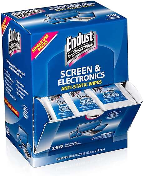 Endust for Electronics; Individually Wrapped, Portable, Anti-Static, Screen & Electronics Cleaning Wipes; 150 Count (14316) - Image 1