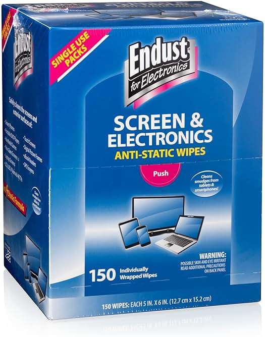 Endust for Electronics; Individually Wrapped, Portable, Anti-Static, Screen & Electronics Cleaning Wipes; 150 Count (14316) - Image 3