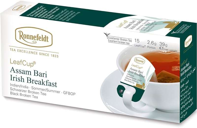Ronnefeldt LeafCup Assam Bari Irish Breakfast - Loose Leaf Black Tea – 15 Individually Wrapped Tea Bags - Image 1