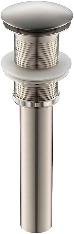 Yodel Faucet Vessel Sink Drain Without Overflow - Bathroom Sink Drain Stopper - Pop Up Drain All Metal - Big Cap Fit for Vessel or Undermount Sink,Brushed Nickel,YDPOP-1 - Product Image