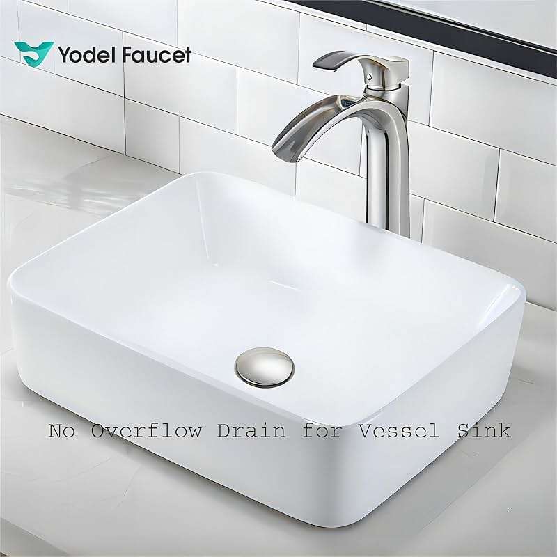 Yodel Faucet Vessel Sink Drain Without Overflow - Bathroom Sink Drain Stopper - Pop Up Drain All Metal - Big Cap Fit for Vessel or Undermount Sink,Brushed Nickel,YDPOP-1 - Image 6